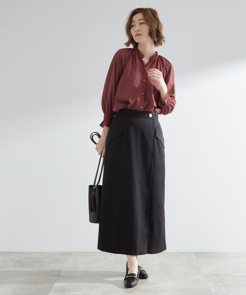 grove（グローブ）の「◆秋先取り　フラップポケットラップスカート（スカート・レディース・ブラウン系その他/ブラック・03/02/05/04/01）」の5枚目の写真