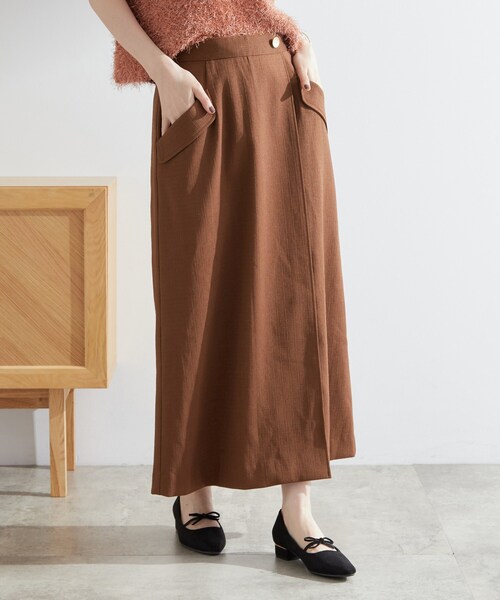 grove（グローブ）の「◆秋先取り　フラップポケットラップスカート（スカート・レディース・ブラウン系その他/ブラック・03/02/05/04/01）」の7枚目の写真