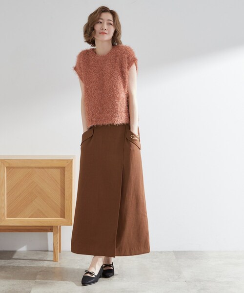 grove（グローブ）の「◆秋先取り　フラップポケットラップスカート（スカート・レディース・ブラウン系その他/ブラック・03/02/05/04/01）」の8枚目の写真