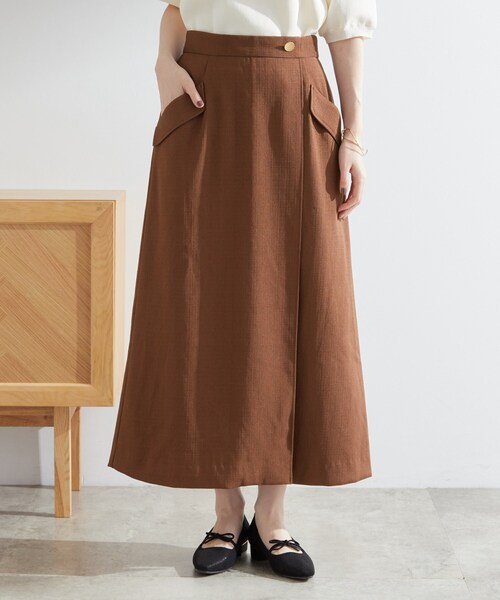 grove（グローブ）の「◆秋先取り　フラップポケットラップスカート（スカート・レディース・ブラウン系その他/ブラック・03/02/05/04/01）」の11枚目の写真