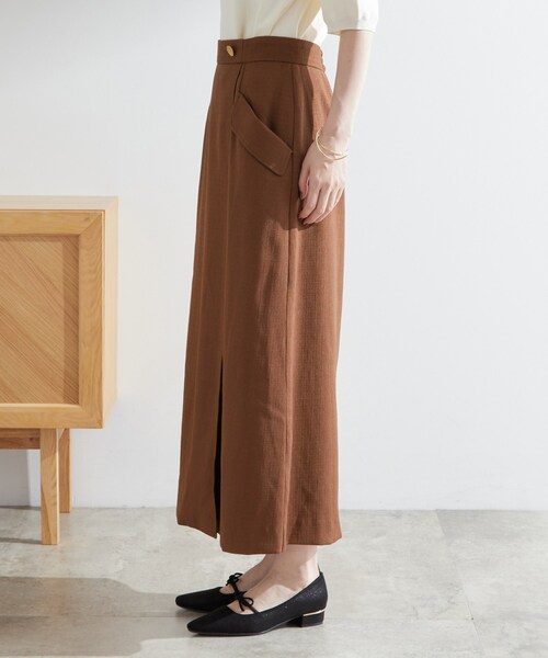 grove（グローブ）の「◆秋先取り　フラップポケットラップスカート（スカート・レディース・ブラウン系その他/ブラック・03/02/05/04/01）」の12枚目の写真