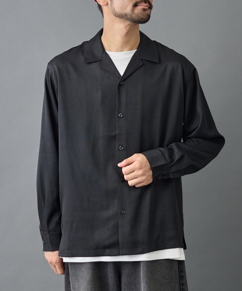 COLONY 2139(コロニートゥーワンスリーナイン)の「フェードヨウリュウ長袖オープンカラーシャツ(シャツ/ブラウス・メンズ・グレー/ブラック・MEDIUM/LARGE)」の7枚目の写真