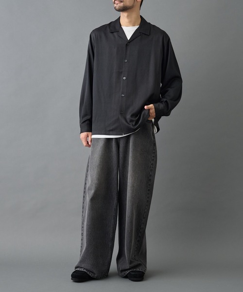 COLONY 2139(コロニートゥーワンスリーナイン)の「フェードヨウリュウ長袖オープンカラーシャツ(シャツ/ブラウス・メンズ・グレー/ブラック・MEDIUM/LARGE)」の15枚目の写真