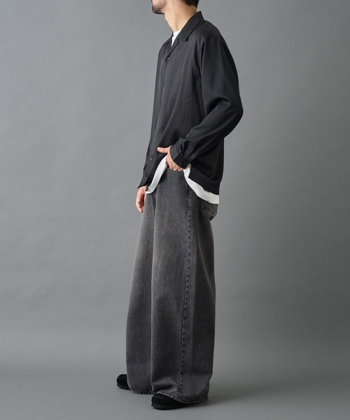 COLONY 2139(コロニートゥーワンスリーナイン)の「フェードヨウリュウ長袖オープンカラーシャツ(シャツ/ブラウス・メンズ・グレー/ブラック・MEDIUM/LARGE)」の16枚目の写真