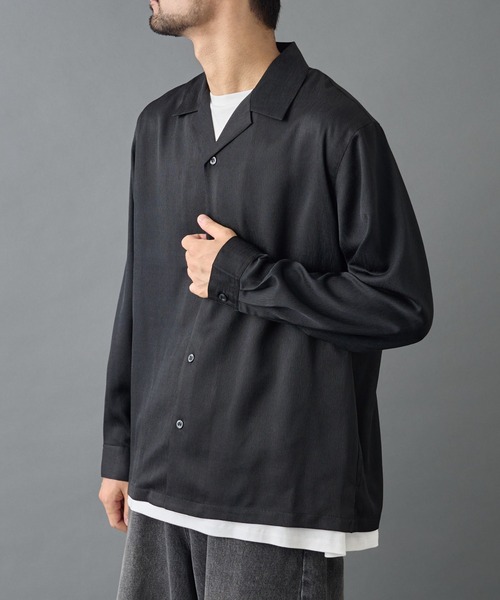 COLONY 2139(コロニートゥーワンスリーナイン)の「フェードヨウリュウ長袖オープンカラーシャツ(シャツ/ブラウス・メンズ・グレー/ブラック・MEDIUM/LARGE)」の8枚目の写真