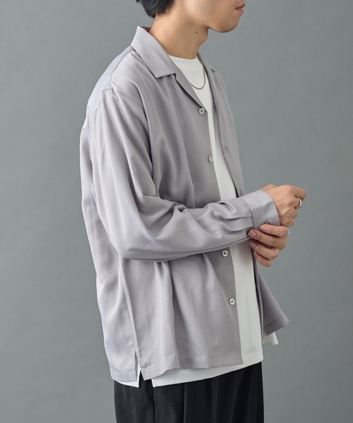 COLONY 2139(コロニートゥーワンスリーナイン)の「フェードヨウリュウ長袖オープンカラーシャツ(シャツ/ブラウス・メンズ・グレー/ブラック・MEDIUM/LARGE)」の6枚目の写真