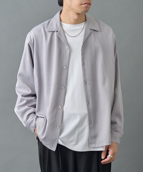 COLONY 2139(コロニートゥーワンスリーナイン)の「フェードヨウリュウ長袖オープンカラーシャツ(シャツ/ブラウス・メンズ・グレー/ブラック・MEDIUM/LARGE)」の3枚目の写真
