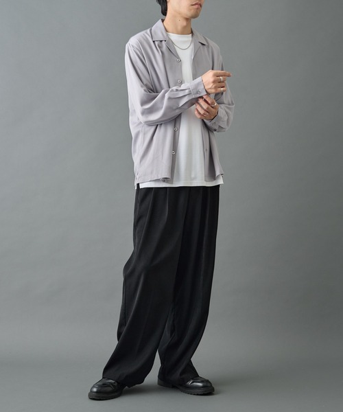 COLONY 2139(コロニートゥーワンスリーナイン)の「フェードヨウリュウ長袖オープンカラーシャツ(シャツ/ブラウス・メンズ・グレー/ブラック・MEDIUM/LARGE)」の14枚目の写真