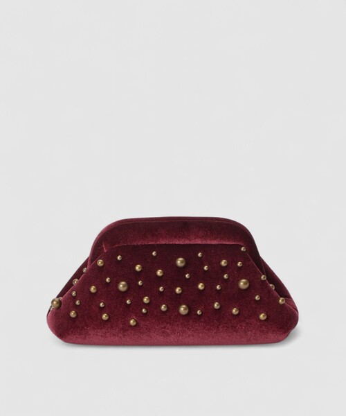 CATERINA BERTINI(カテリーナベルティーニ)の「【caterina bertini ( カテリーナ ベルティーニ )】STUDS VELVET クラッチバッグ(クラッチバッグ・レディース・ボルドー・FREE)」の1枚目の写真