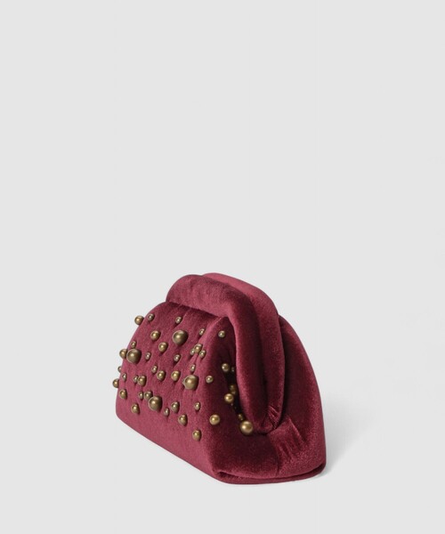 CATERINA BERTINI(カテリーナベルティーニ)の「【caterina bertini ( カテリーナ ベルティーニ )】STUDS VELVET クラッチバッグ(クラッチバッグ・レディース・ボルドー・FREE)」の2枚目の写真