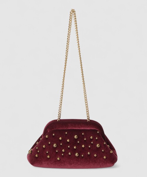 CATERINA BERTINI(カテリーナベルティーニ)の「【caterina bertini ( カテリーナ ベルティーニ )】STUDS VELVET クラッチバッグ(クラッチバッグ・レディース・ボルドー・FREE)」の4枚目の写真