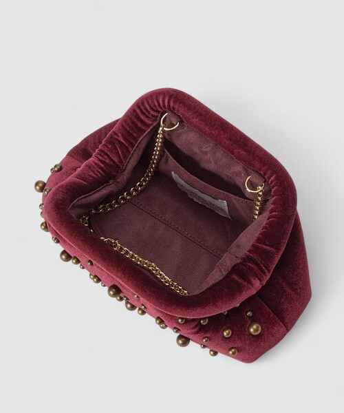 CATERINA BERTINI(カテリーナベルティーニ)の「【caterina bertini ( カテリーナ ベルティーニ )】STUDS VELVET クラッチバッグ(クラッチバッグ・レディース・ボルドー・FREE)」の6枚目の写真