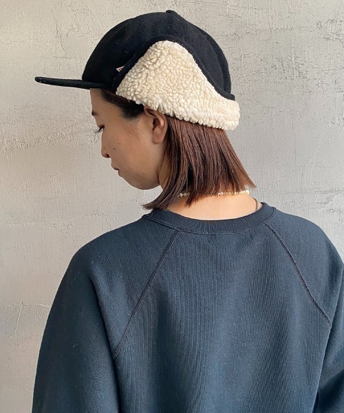 DANTON（ダントン）の「[DANTON/ダントン] 6パネル ボアフライトキャップ（キャップ・レディース・ブラック/ブラウン/チャコール・F）」の2枚目の写真