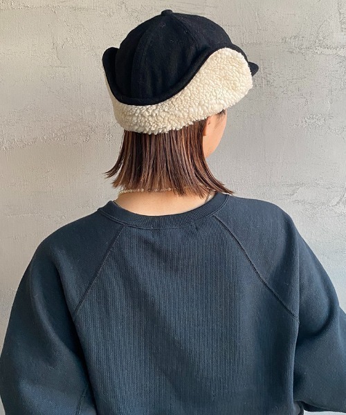 DANTON（ダントン）の「[DANTON/ダントン] 6パネル ボアフライトキャップ（キャップ・レディース・ブラック/ブラウン/チャコール・F）」の5枚目の写真