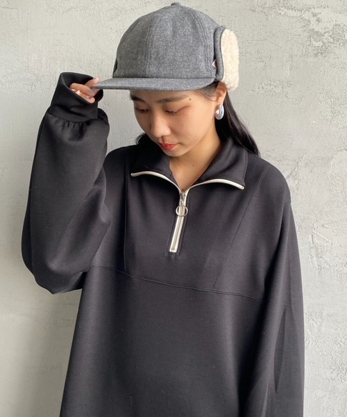 DANTON（ダントン）の「[DANTON/ダントン] 6パネル ボアフライトキャップ（キャップ・レディース・ブラック/ブラウン/チャコール・F）」の6枚目の写真