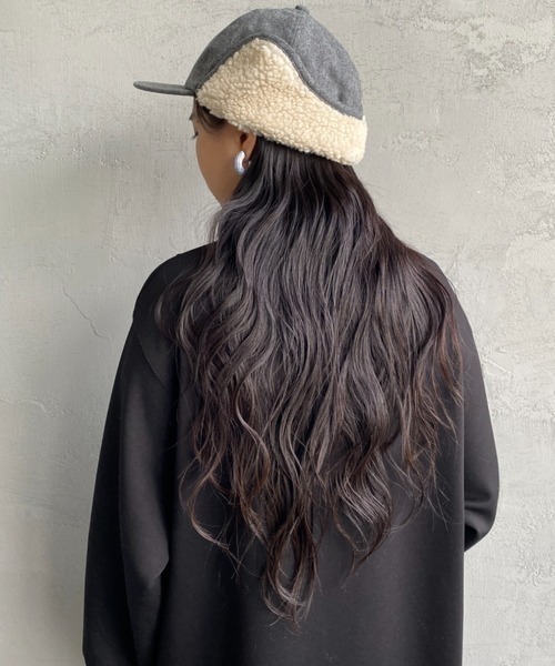 DANTON（ダントン）の「[DANTON/ダントン] 6パネル ボアフライトキャップ（キャップ・レディース・ブラック/ブラウン/チャコール・F）」の8枚目の写真