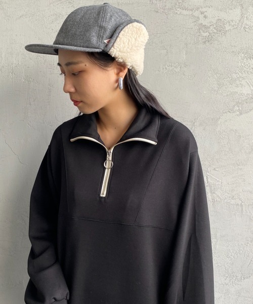 DANTON（ダントン）の「[DANTON/ダントン] 6パネル ボアフライトキャップ（キャップ・レディース・ブラック/ブラウン/チャコール・F）」の7枚目の写真