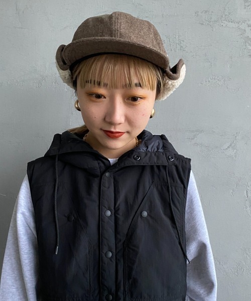 DANTON（ダントン）の「[DANTON/ダントン] 6パネル ボアフライトキャップ（キャップ・レディース・ブラック/ブラウン/チャコール・F）」の10枚目の写真