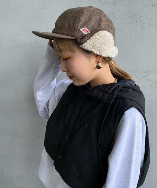 DANTON（ダントン）の「[DANTON/ダントン] 6パネル ボアフライトキャップ（キャップ・レディース・ブラック/ブラウン/チャコール・F）」の11枚目の写真