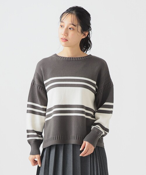 B:MING by BEAMS(ビーミングバイビームス)の「リライズ フィッシュマン ニット(ニット/セーター・レディース・グレー/ホワイト系その他5/ネイビー・ONE SIZE)」の3枚目の写真