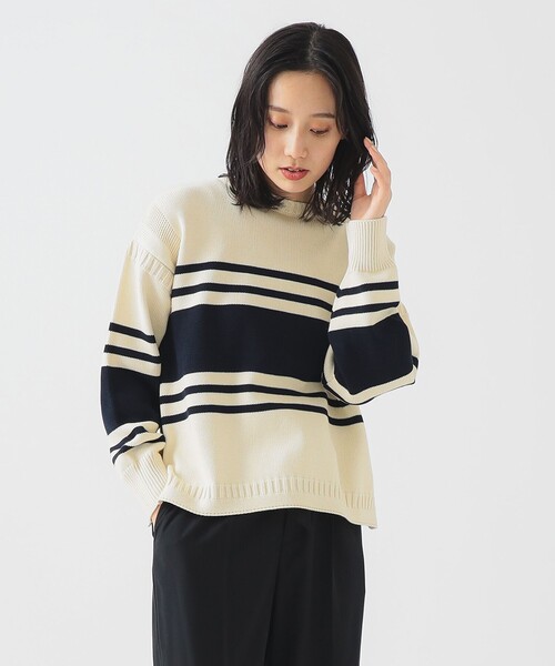 B:MING by BEAMS(ビーミングバイビームス)の「リライズ フィッシュマン ニット(ニット/セーター・レディース・グレー/ホワイト系その他5/ネイビー・ONE SIZE)」の9枚目の写真