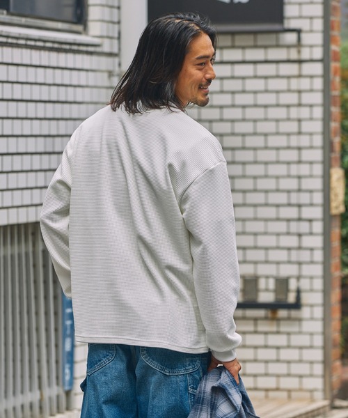 マルチファンクショナル ロゴ刺繍 ビッグシルエットヘンリーネック