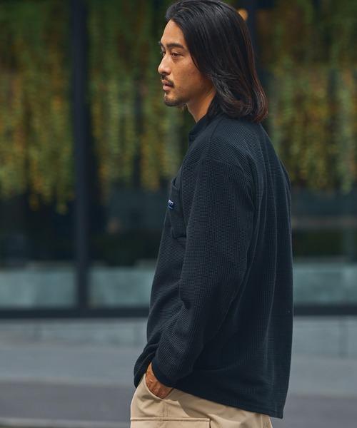 マルチファンクショナル ロゴ刺繍 ビッグシルエットヘンリーネック