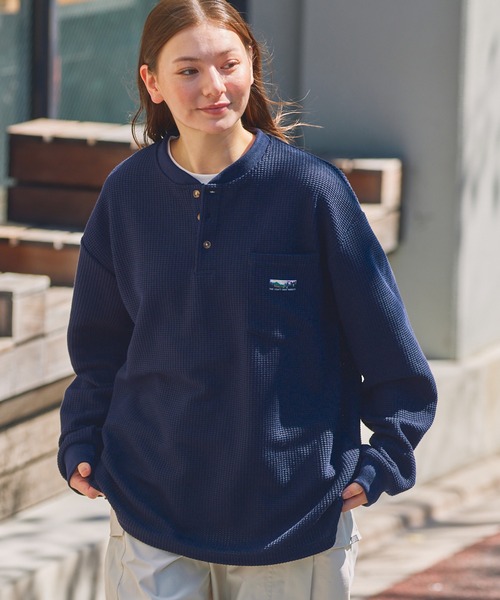 GOOD GRIEF! ヘンリー・ネック ワッフル 長袖カットソー GOOD GRIEF! ヘンリー・ネック ワッフル 長袖カットソー