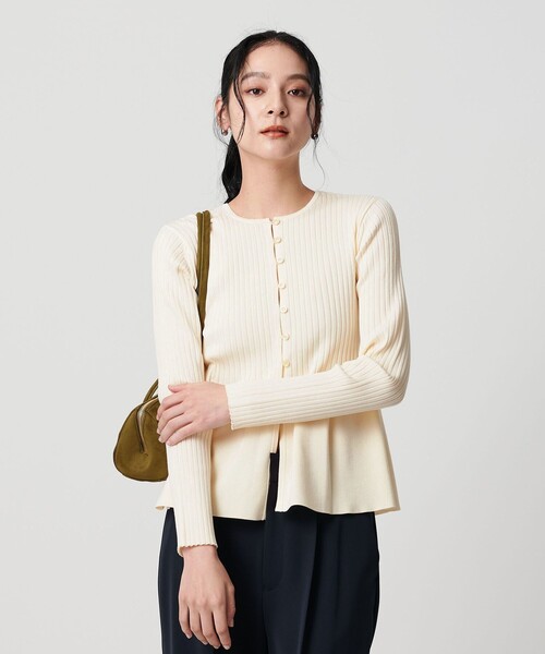 WEB限定 Wardrobe DAILY MINIMAL】ペプラム2WAY リブニットプル