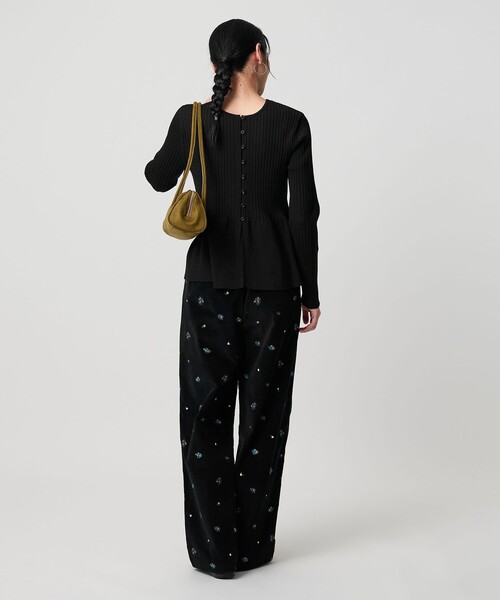 ペプラム2WAY リブニットプルオーバー ウォッシャブル グレー WEB限定 Wardrobe DAILY MINIMAL】ペプラム2WAY リブニットプル