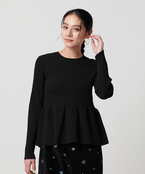 BEAUTY&YOUTH UNITED ARROWS（ビューティーアンドユースユナイテッドアローズ）の「【WEB限定 Wardrobe DAILY MINIMAL】ペプラム2WAY リブニットプルオーバー ウォッシャブル（ニット/セーター・レディース・オフホワイト/ブラック/ダークグレー/ダークブラウン・FREE）」の20枚目の写真