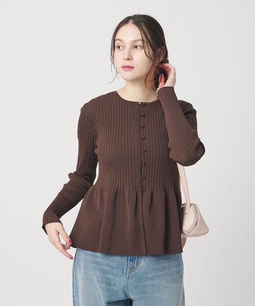 WEB限定 Wardrobe DAILY MINIMAL】ペプラム2WAY リブニットプル