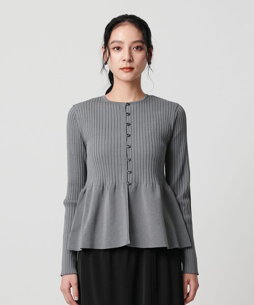 WEB限定 Wardrobe DAILY MINIMAL】ペプラム2WAY リブニットプル