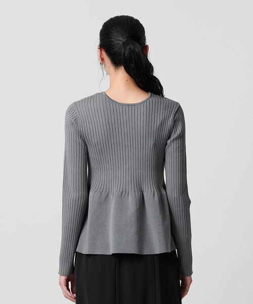 WEB限定 Wardrobe DAILY MINIMAL】ペプラム2WAY リブニットプル