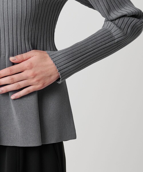 WEB限定 Wardrobe DAILY MINIMAL】ペプラム2WAY リブニットプル
