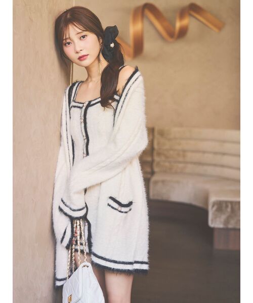 EATME（イートミー）の「バイカラーアンサンブルニットワンピース（ワンピース・レディース・ネイビー/オフホワイト/グレー・FREE）」の5枚目の写真