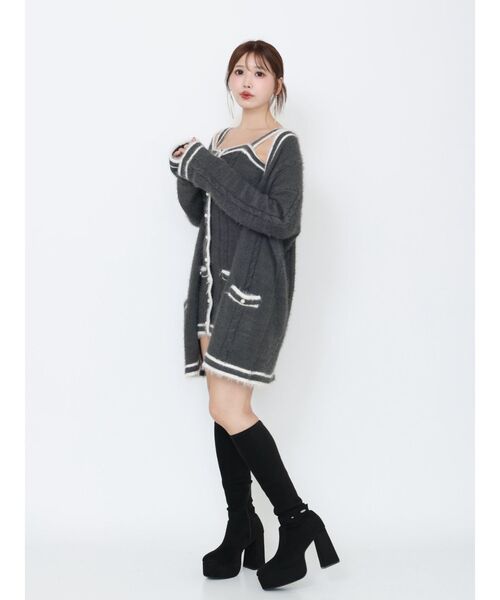 EATME（イートミー）の「バイカラーアンサンブルニットワンピース（ワンピース・レディース・ネイビー/オフホワイト/グレー・FREE）」の6枚目の写真