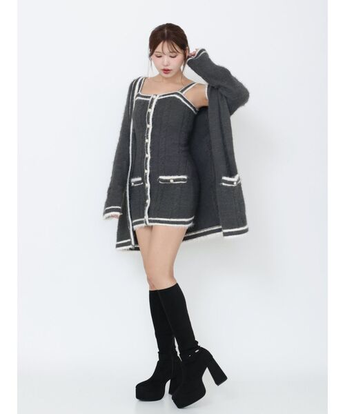 EATME（イートミー）の「バイカラーアンサンブルニットワンピース（ワンピース・レディース・ネイビー/オフホワイト/グレー・FREE）」の7枚目の写真