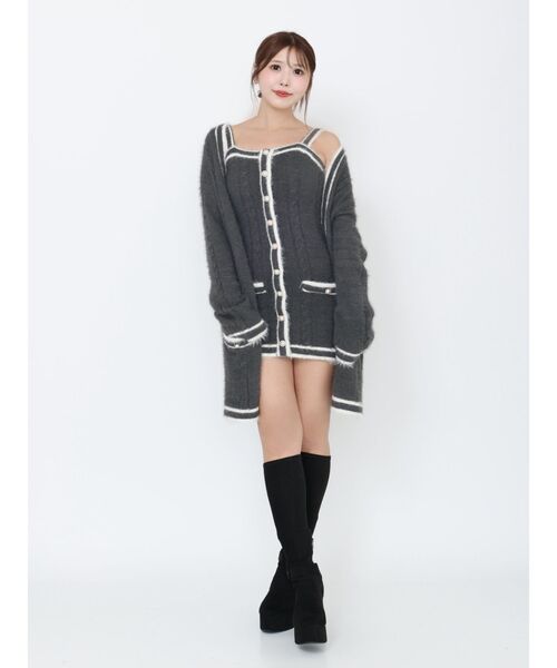 EATME（イートミー）の「バイカラーアンサンブルニットワンピース（ワンピース・レディース・ネイビー/オフホワイト/グレー・FREE）」の8枚目の写真