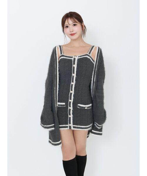 EATME（イートミー）の「バイカラーアンサンブルニットワンピース（ワンピース・レディース・ネイビー/オフホワイト/グレー・FREE）」の9枚目の写真