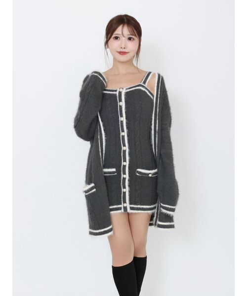 EATME（イートミー）の「バイカラーアンサンブルニットワンピース（ワンピース・レディース・ネイビー/オフホワイト/グレー・FREE）」の10枚目の写真