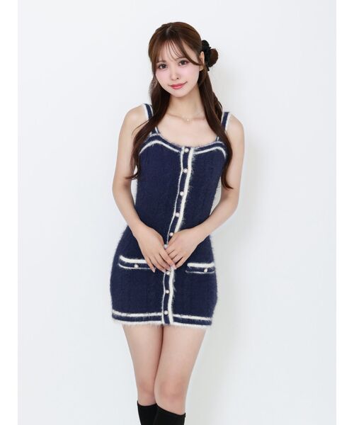 EATME（イートミー）の「バイカラーアンサンブルニットワンピース（ワンピース・レディース・ネイビー/オフホワイト/グレー・FREE）」の21枚目の写真