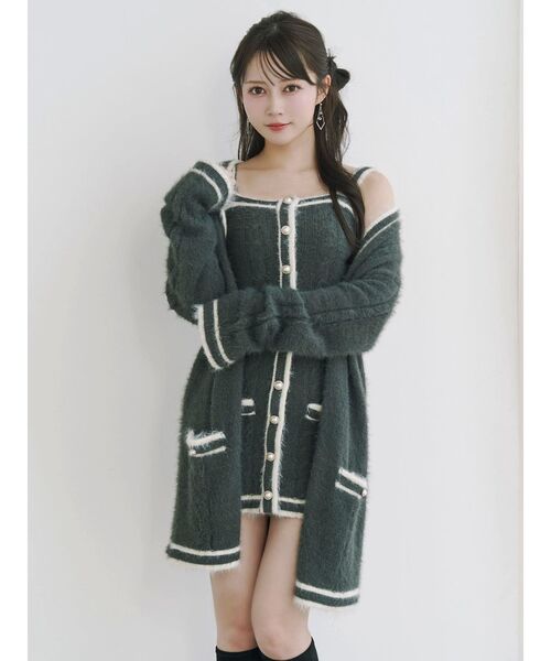 セール】バイカラーアンサンブルニットワンピース（ワンピース