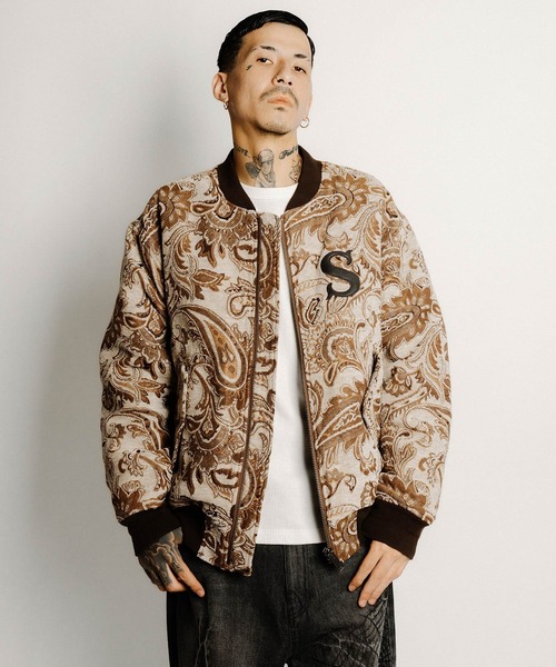 Subciety(サブサエティ)の「Gobelin flight blouson(ブルゾン・メンズ・アイボリー/ブラック・LARGE/MEDIUM/SMALL/X-LARGE)」の1枚目の写真