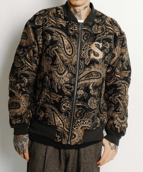 Subciety(サブサエティ)の「Gobelin flight blouson(ブルゾン・メンズ・アイボリー/ブラック・LARGE/MEDIUM/SMALL/X-LARGE)」の2枚目の写真