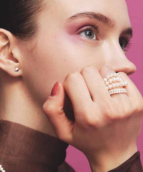 【les bonbon】conation pearl ring WH/コネーション パール リング
