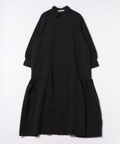 DRAW(ドロー)の「DRAW(ドロー) / ギャザード シャツ ワンピース(シャツワンピース・レディース・ブラック/グレー・MEDIUM/LARGE)」の14枚目の写真