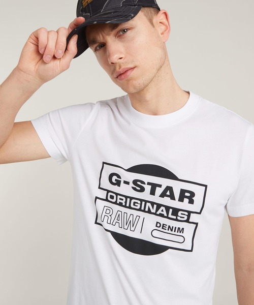 G-STAR（ジースター）の「Originals Underground T-Shirt/ブランドロゴグラフィックプリントTシャツ（Tシャツ/カットソー・メンズ・ホワイト/ダークブラック・LARGE/MEDIUM/SMALL/X-LARGE）」の6枚目の写真