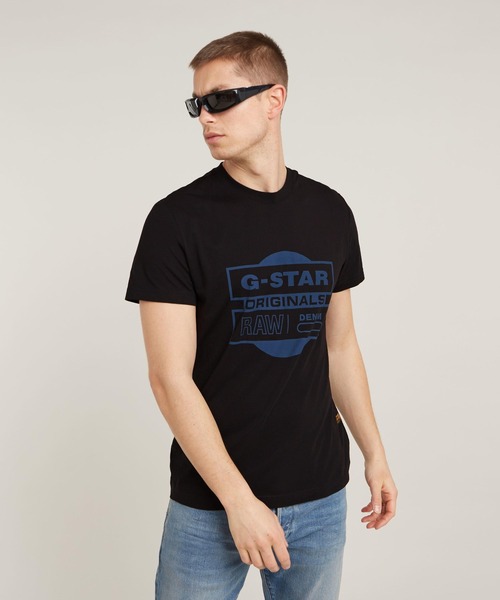 G-STAR（ジースター）の「Originals Underground T-Shirt/ブランドロゴグラフィックプリントTシャツ（Tシャツ/カットソー・メンズ・ホワイト/ダークブラック・LARGE/MEDIUM/SMALL/X-LARGE）」の9枚目の写真
