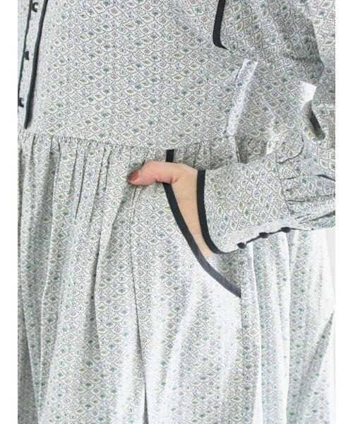LIBERTY】Forest Wave柄パイピングワンピース